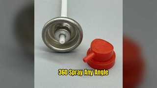 Solución de pulverización de múltiples ángulos con válvula de aerosol 360
