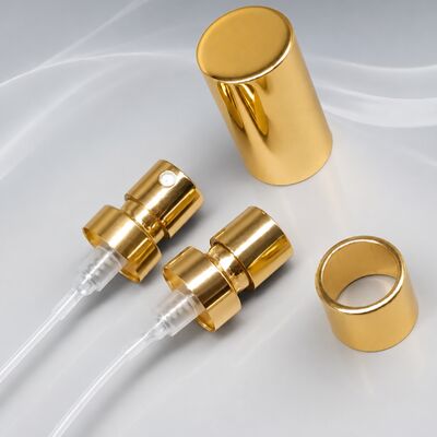 comprar Bomba de pulverización de perfumes de aluminio de lujo con tapa decorativa de oro de 21 mm para envases de fragancias premium Fabricación en línea