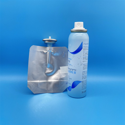 Cosméticos Bolsa de plata elegante con válvula + válvula de aerosoles de alto rendimiento + construcción robusta