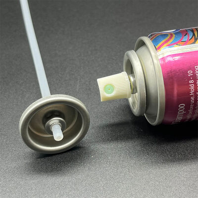 Válvula pulverizadora de champú seco con control de flujo constante y dispersión uniforme