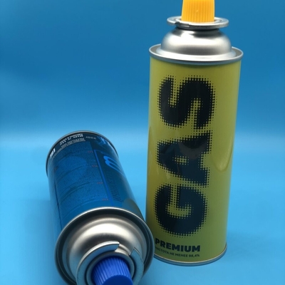 Contenedor de lata de gas butano seguro y eficiente para calentadores y estufas.