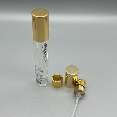 Botella de perfume dorada de lujo bomba Dispensador elegante para fragancias