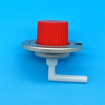 Válvula de cilindro para contenedores de gas de campamento. Compatible con butano y propano. Confiable para uso al aire libre.