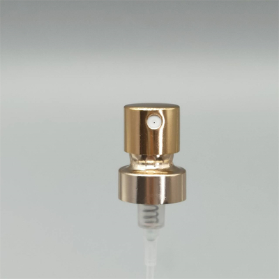Atomizador de perfume de aluminio dorado con tapa, pulverizador de niebla fina de 21 mm