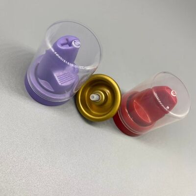 Válvula de aluminio invertida para mousse para el cabello con distribución de 360 grados y compatibilidad con bolsas en válvula