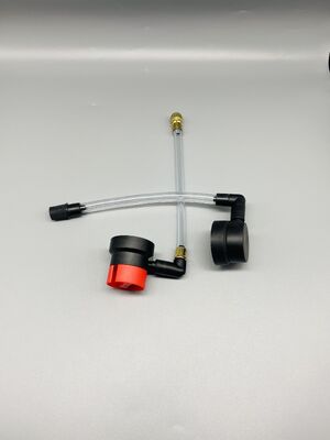 Inflador de neumáticos de latón industrial con sistema de bloqueo seguro y agarre ergonómico