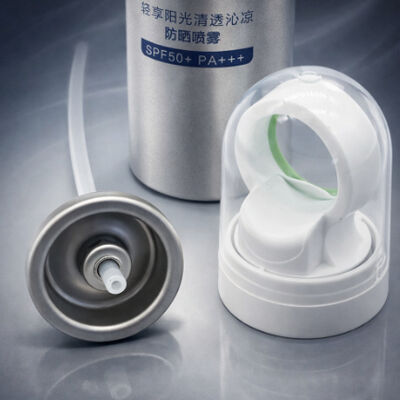 Válvula de protección solar de aerosoles de niebla ancha con cubierta protectora